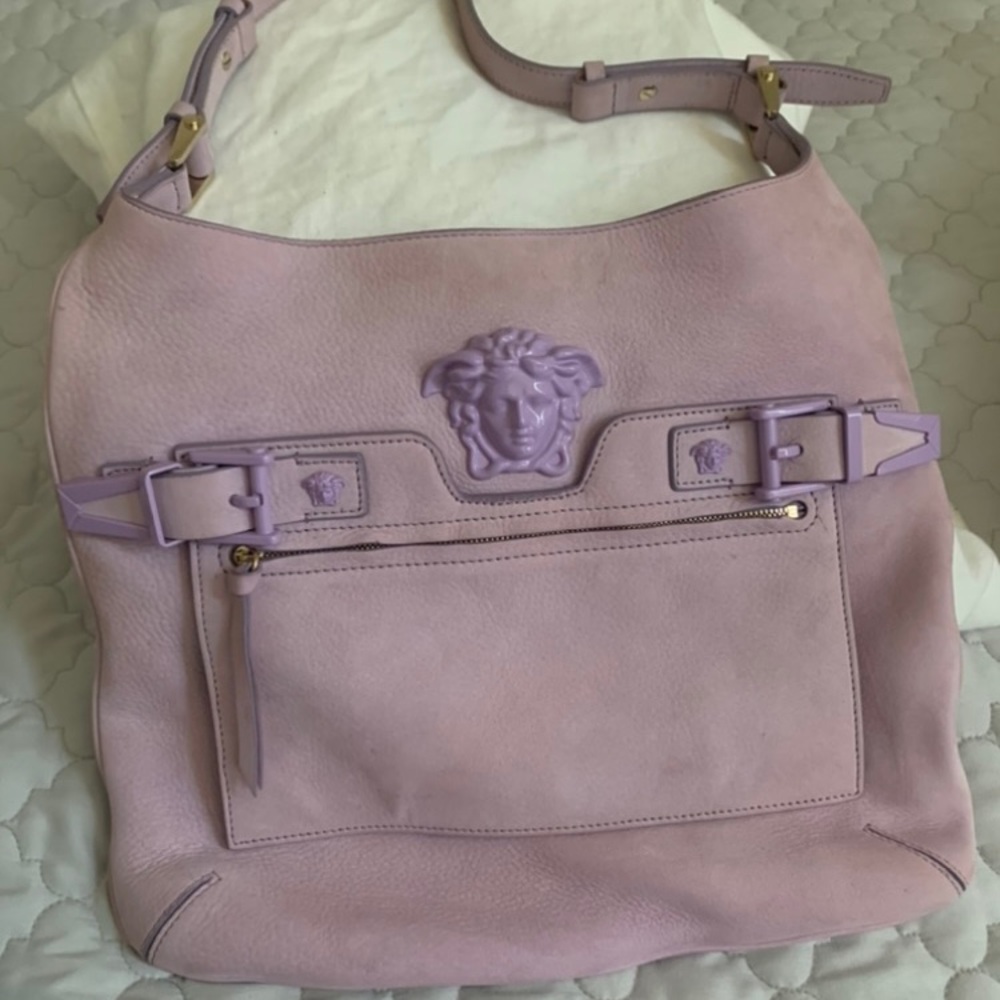 Versace Pastel Purple Leather Shoulder Bag
